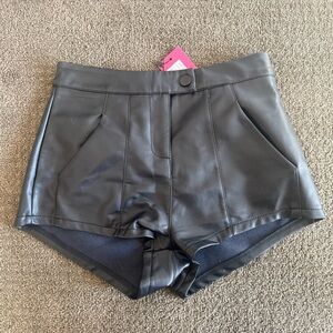Edikted leather mini shorts